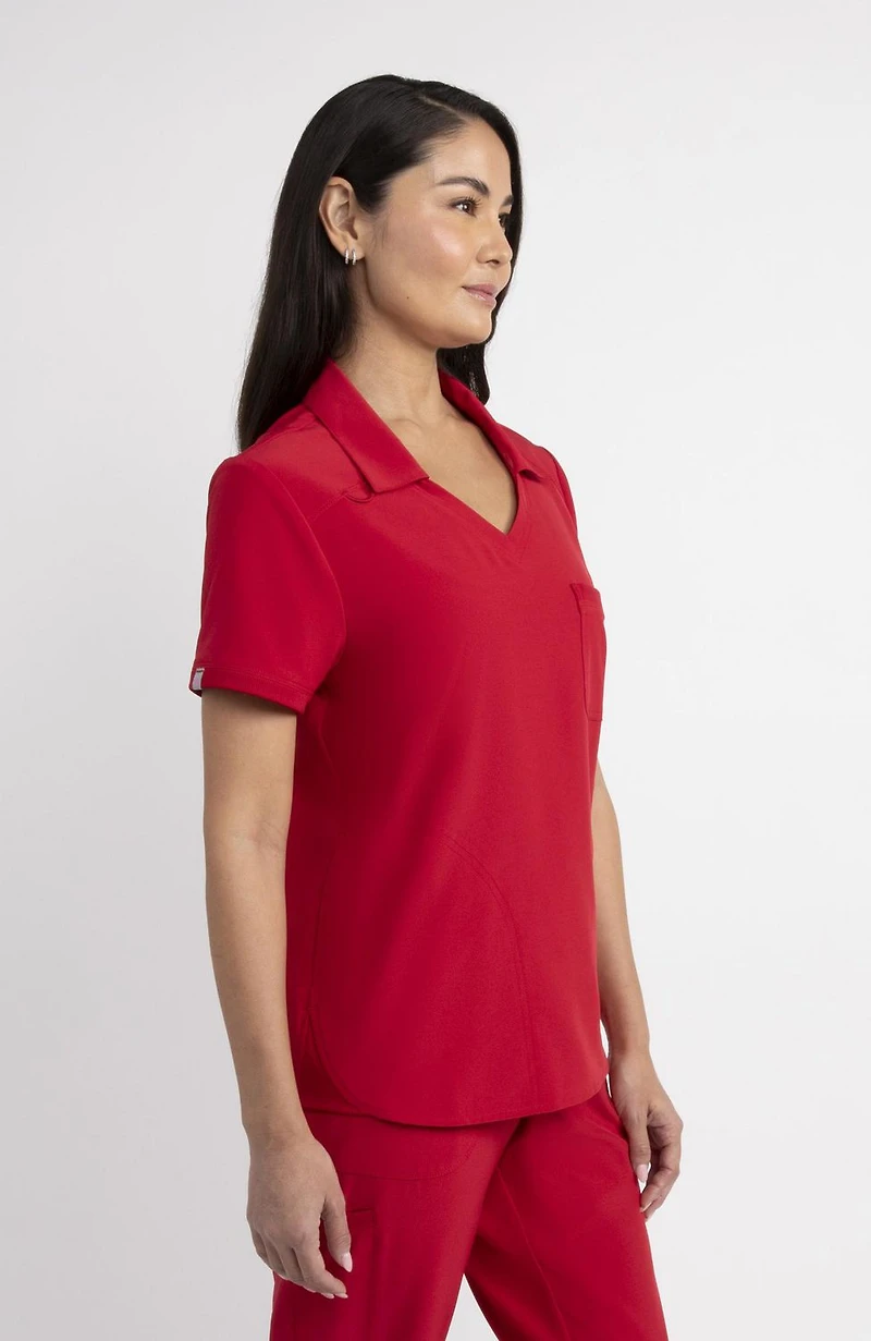 Scrubstar Fashion Collection Women’s Collared V-Neck Scrub Top, Sizes XS–3XL
