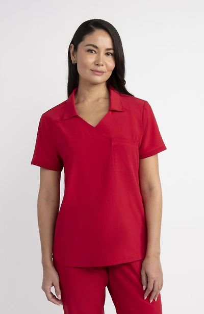 Scrubstar Fashion Collection Women’s Collared V-Neck Scrub Top, Sizes XS–3XL