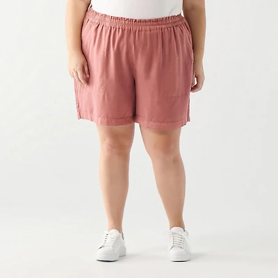DV Pleated shorts with a shirred elastic waistband