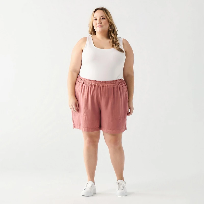 DV Pleated shorts with a shirred elastic waistband