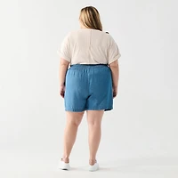 DV Pleated shorts with a shirred elastic waistband