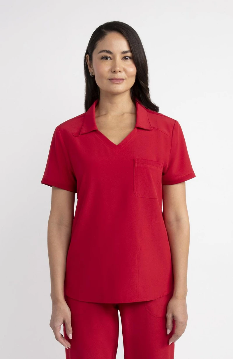 Scrubstar Fashion Collection Women’s Collared V-Neck Scrub Top, Sizes XS–3XL