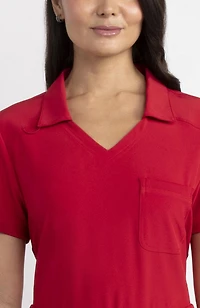 Scrubstar Fashion Collection Women’s Collared V-Neck Scrub Top, Sizes XS–3XL