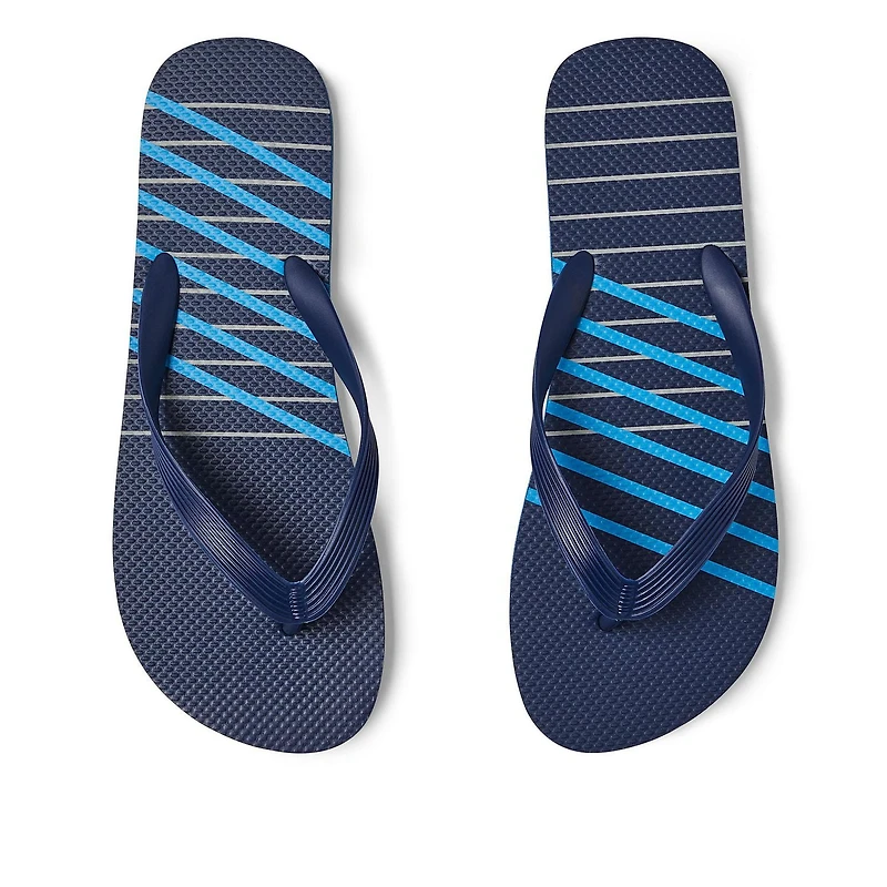 Time and Tru Men's Stripe Flip Flops