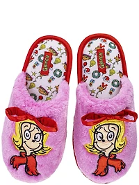 Girls Grinch plush slippers.