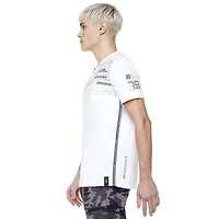 Dark Black Men's Short-Sleeve Henley Graphic T-Shirt