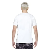 Dark Black Men's Short-Sleeve Henley Graphic T-Shirt