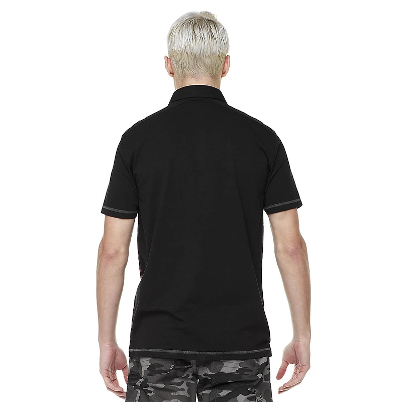 Polo manches courtes avec poches pour homme Dark Black