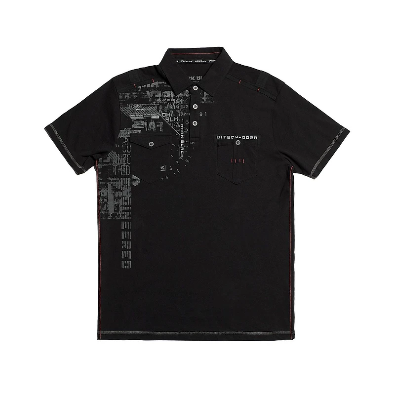 Polo manches courtes avec poches pour homme Dark Black