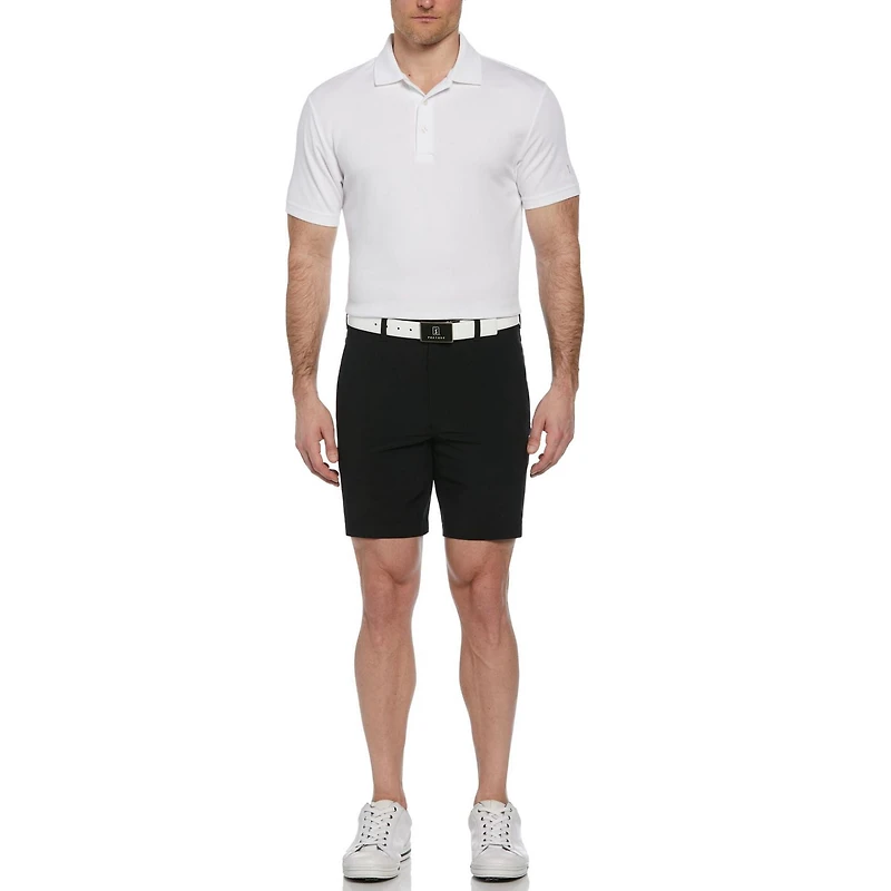 PGA Tour Course Essentials Men's 8" Flat Front Short with Active Waistband & Media Pocket