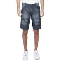 Cargo Capri en denim super léger pour homme de Dark Black