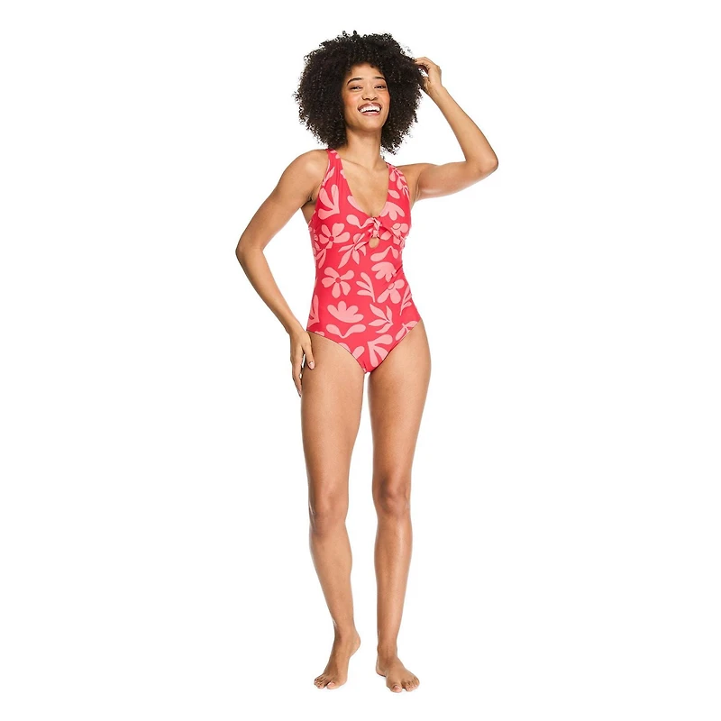 Maillot de bain 1 pièce imprimé et noué à l’avant George pour femmes