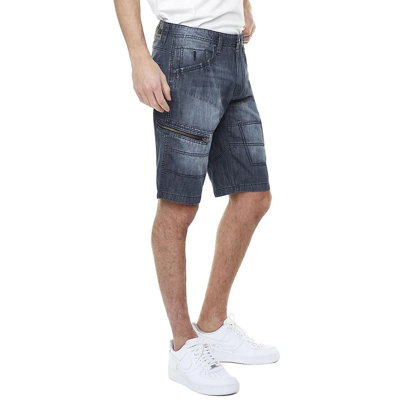 Cargo Capri en denim super léger pour homme de Dark Black