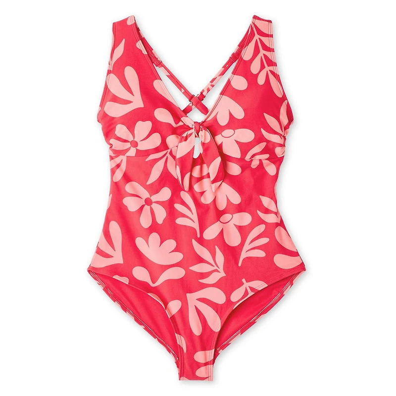 Maillot de bain 1 pièce imprimé et noué à l’avant George pour femmes