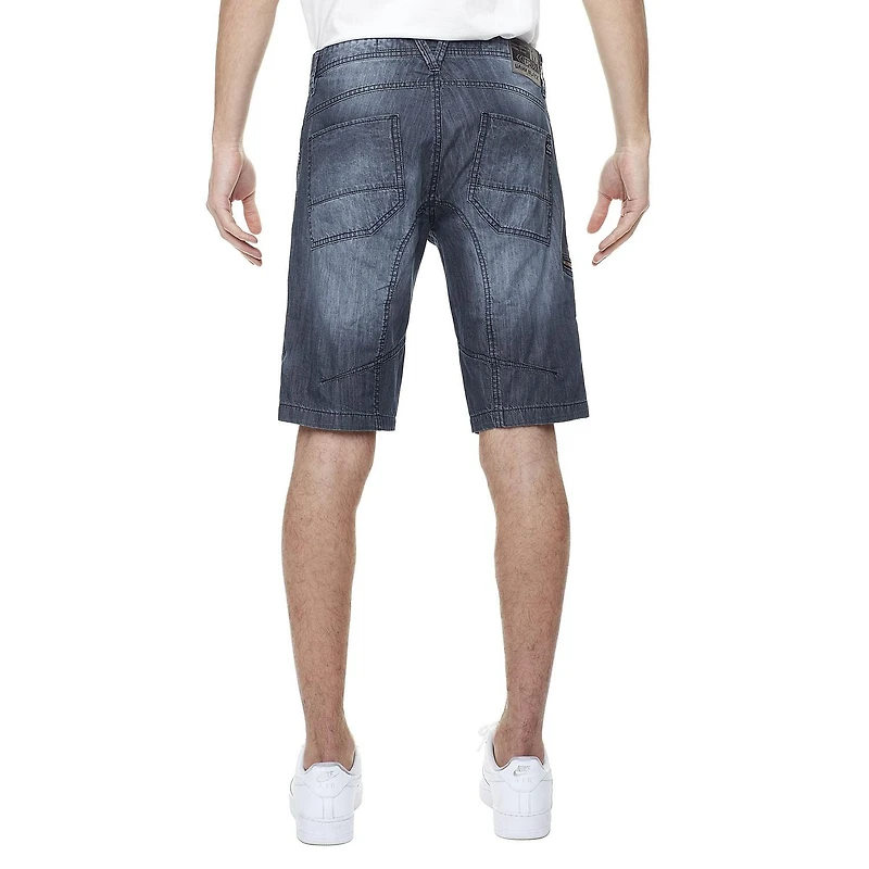 Cargo Capri en denim super léger pour homme de Dark Black