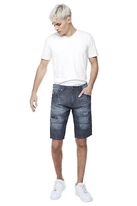 Cargo Capri en denim super léger pour homme de Dark Black
