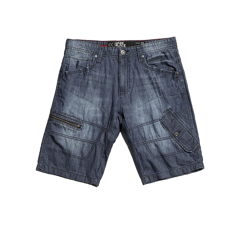 Cargo Capri en denim super léger pour homme de Dark Black