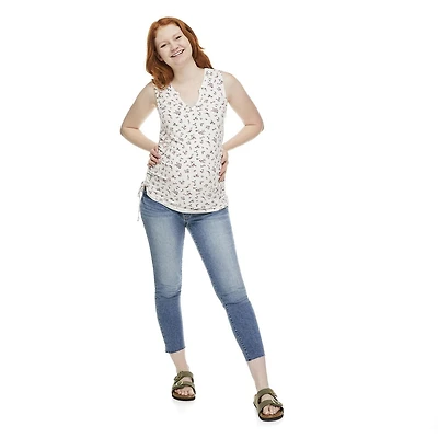 Débardeur côtelé avec côtés ruchés Paisley Sky Maternité