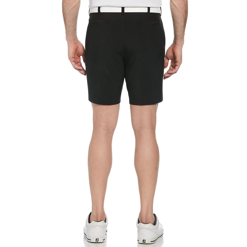 PGA Tour Course Essentials Men's 8" Flat Front Short with Active Waistband & Media Pocket