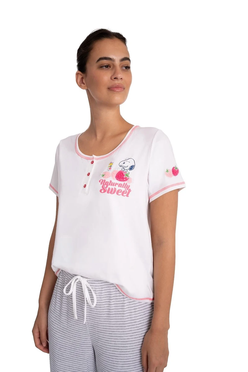 Ensemble pyjama 3 pièces pour femmes Peanuts