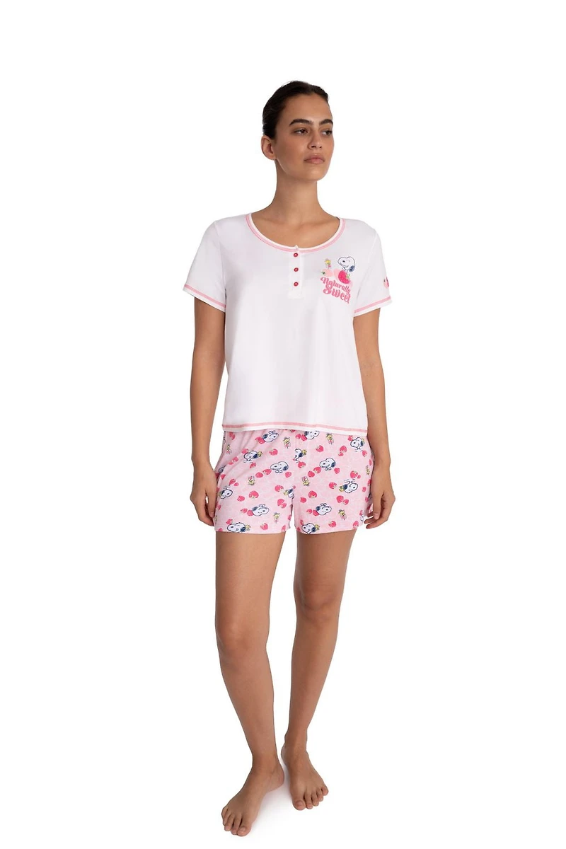 Ensemble pyjama 3 pièces pour femmes Peanuts