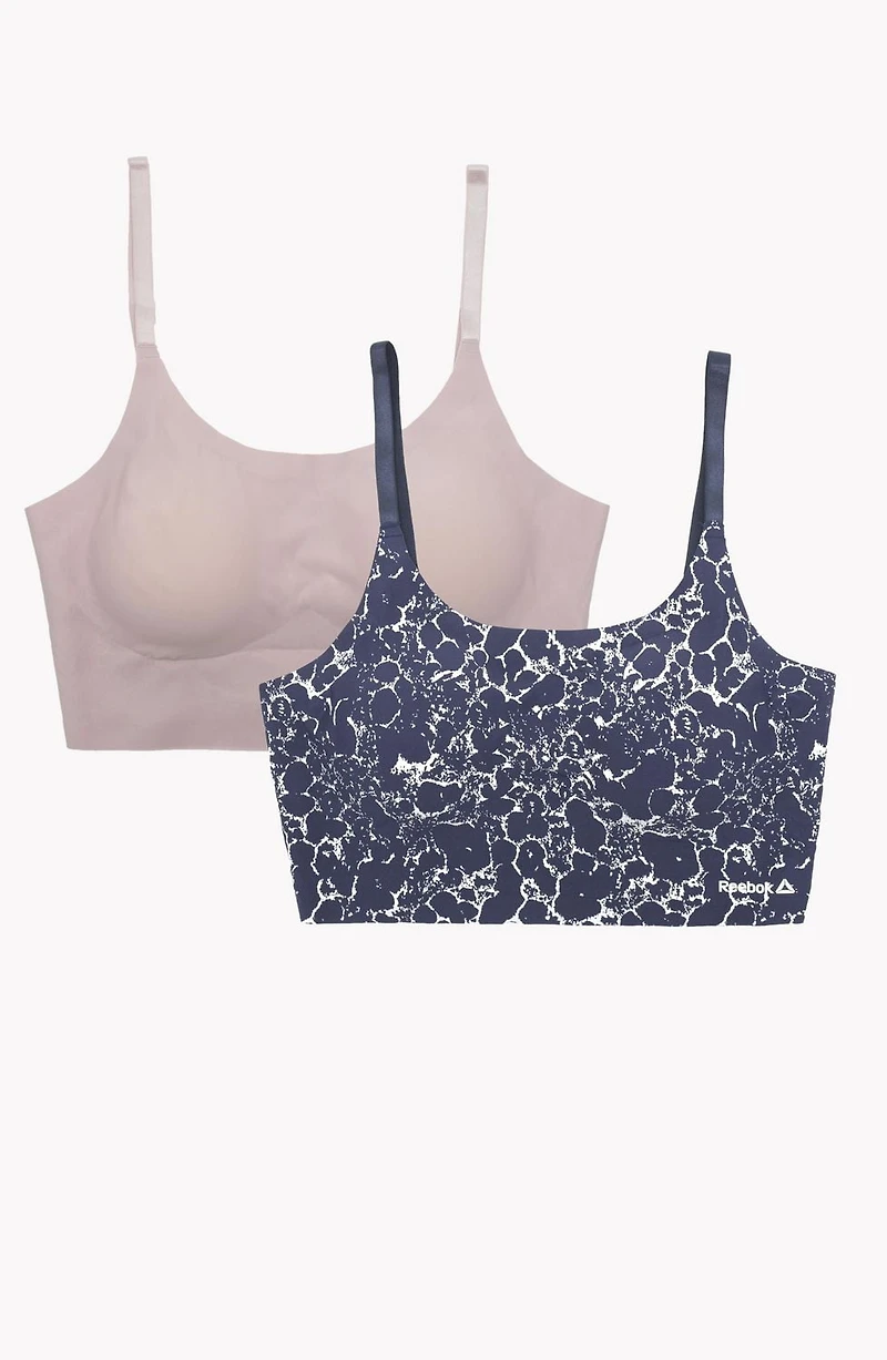 Reebok Ladies' 2 Pack Stay-Put Bralettes, Sizes S-XL