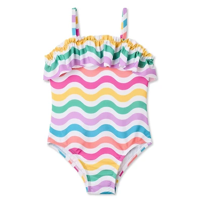George Toddler Girls' Ruffled One Piece Swimsuit
