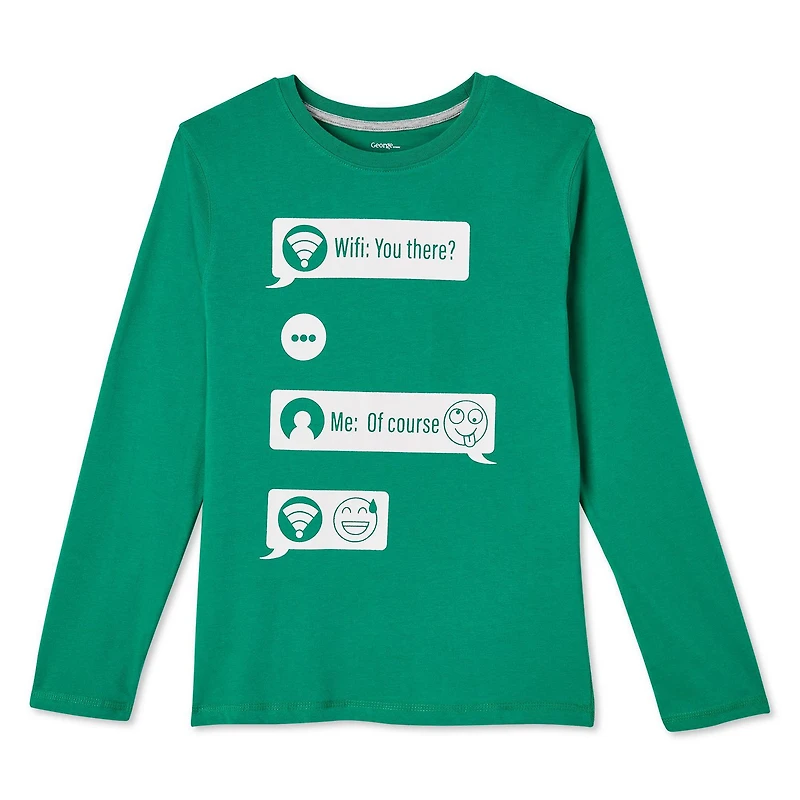 T-shirt à manches longues avec imprimé graphique George pour garçons