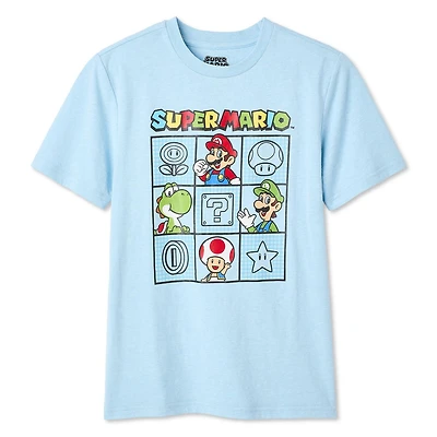T-shirt à imprimé graphique Super Mario Nintendo pour garçons
