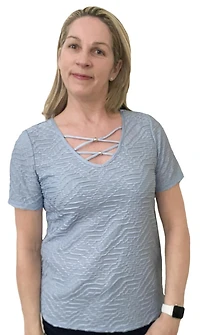 Time Square women's Jacquard Top with Neck Detail