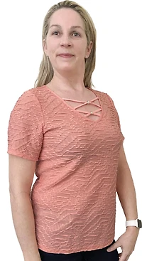 Time Square women's Jacquard Top with Neck Detail