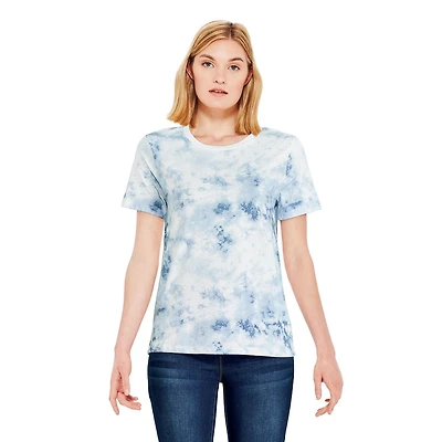 T-shirt imprimé en coton à encolure ronde George pour femmes