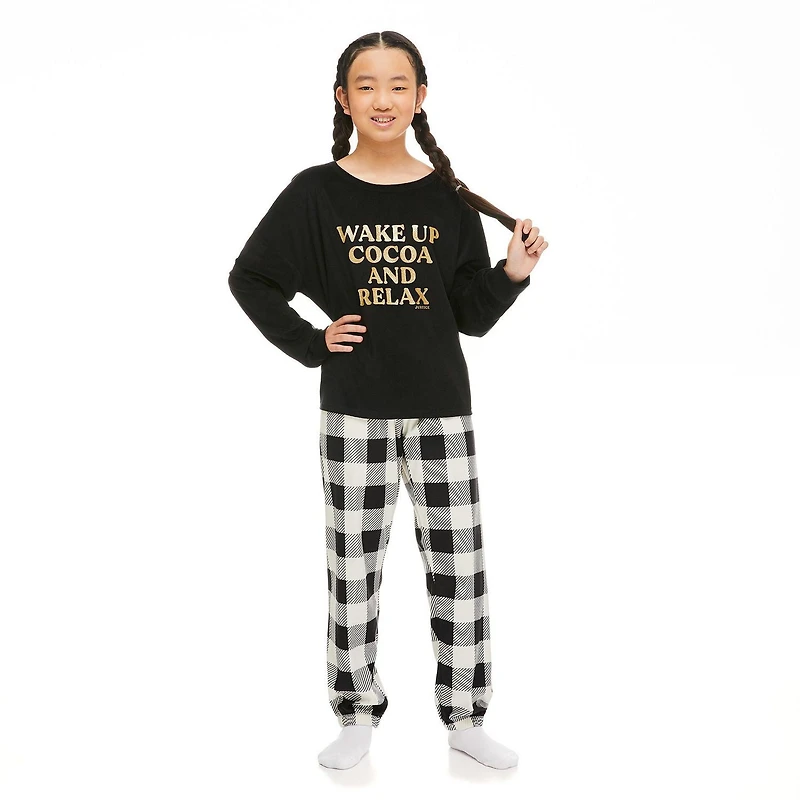 Justice Girls' Velour Fleece Pajamas 2-Piece Set
