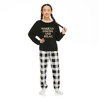 Justice Girls' Velour Fleece Pajamas 2-Piece Set