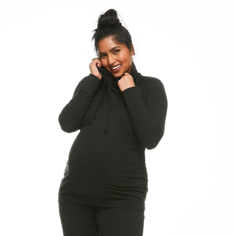 Paisley Sky Maternity Cowl Neckline Sweatshirt