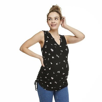 Paisley Sky Maternity Ruched Side Rib Tank