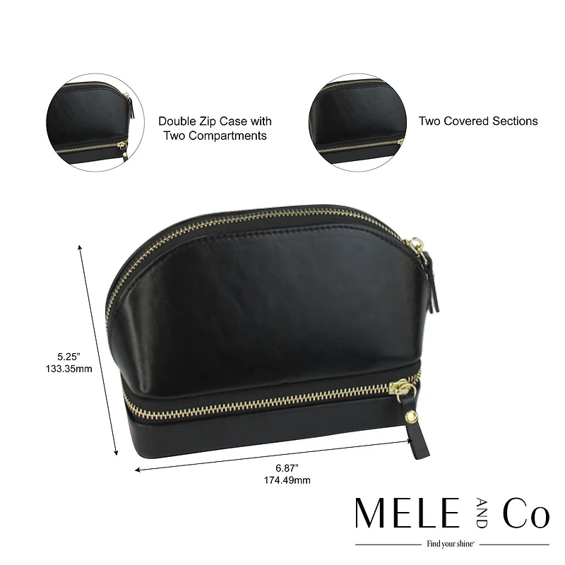 Mele and Co Coffret à bijoux de voyage noir Duo
