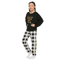 Justice Girls' Velour Fleece Pajamas 2-Piece Set