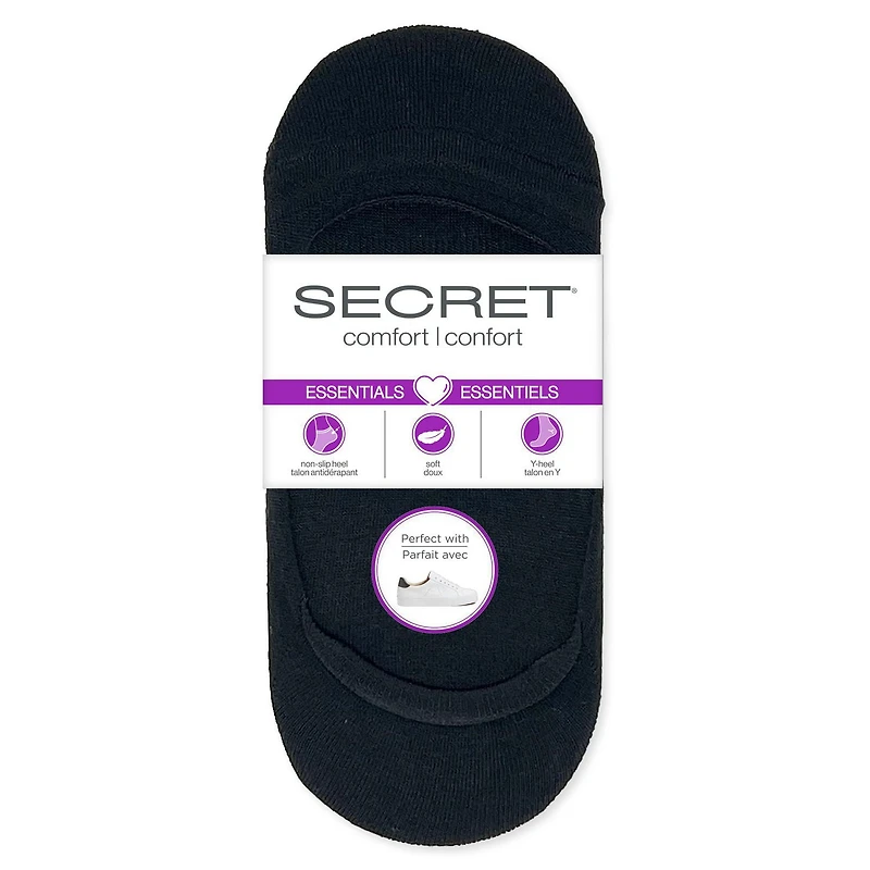 Secret Low Cut Sneaker Foot Cover 3pk, Fits Shoe Size 6-10