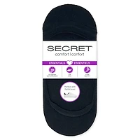 Secret Low Cut Sneaker Foot Cover 3pk, Fits Shoe Size 6-10
