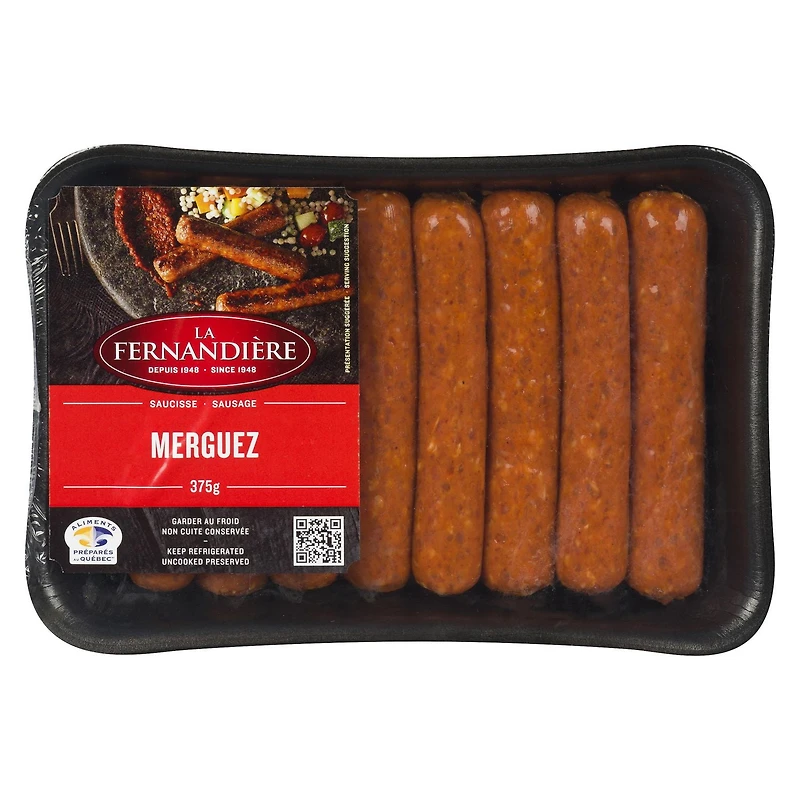 Saucisses à dîner de porc Merguez frais La Fernandière Saucisses européennes 375g
