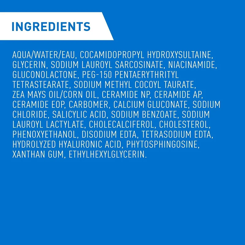 CeraVe SA Cleanser, Salicylic Acid Exfoliating Face Wash with Vitamin D and Ceramides for Rough Bumpy Skin, 237mL