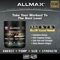 Allmax Impact Sport blue rasp preworkout