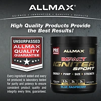 Allmax Impact Sport bleu rasp pré-entraînement