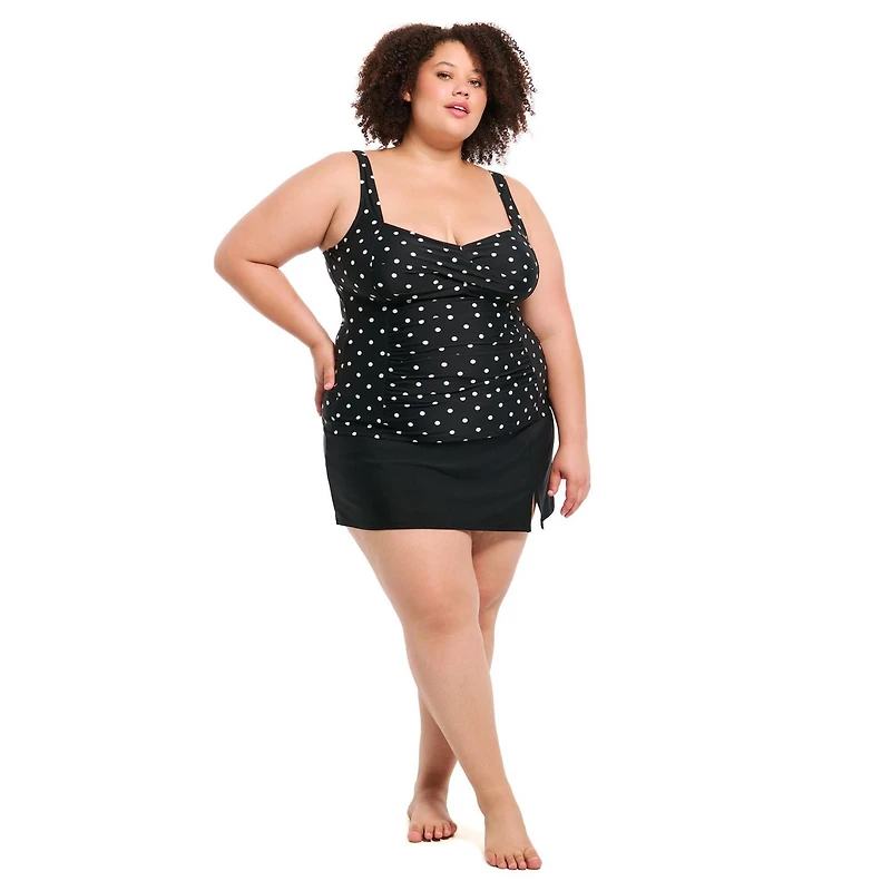 Krista Plus Women's Crossover Sweetheart Neckline Tankini Swim Tops