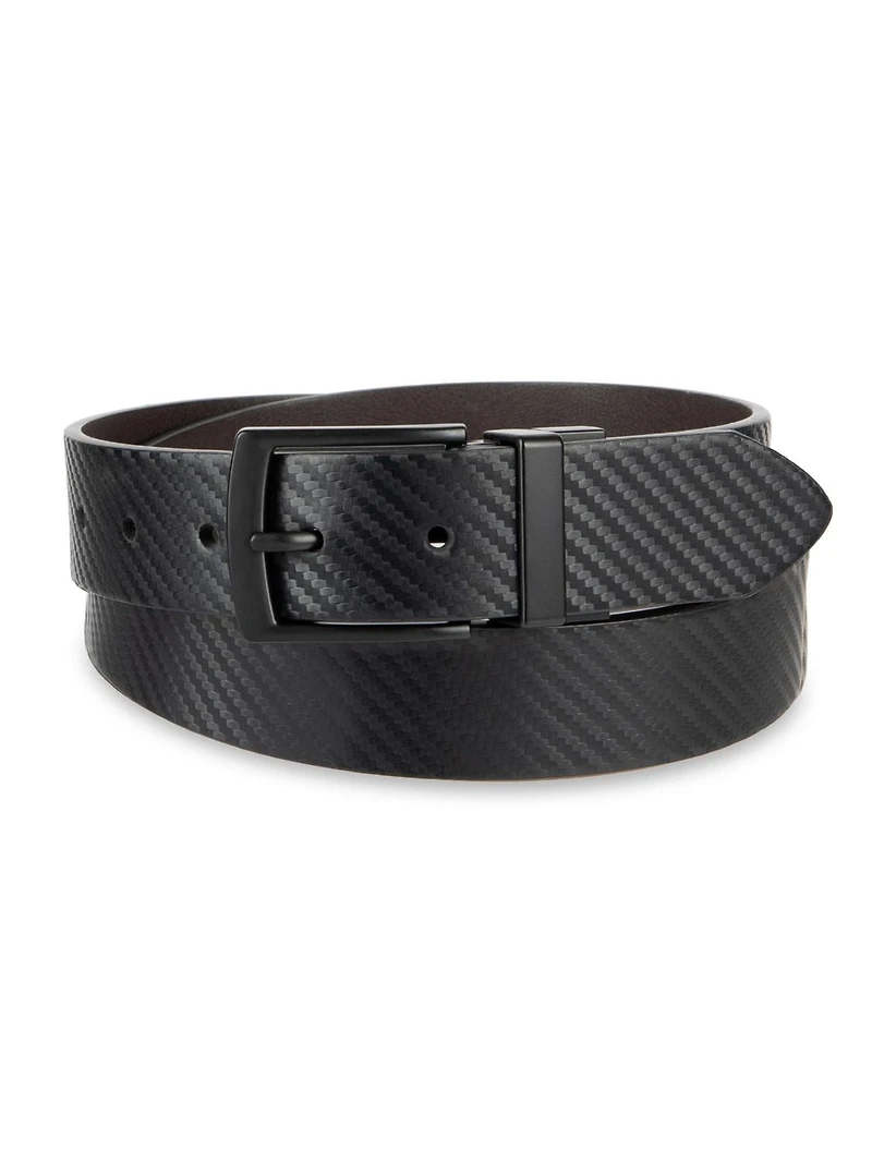 Tailored Flex by Haggar Men's Carbon Fiber Reversible Belt