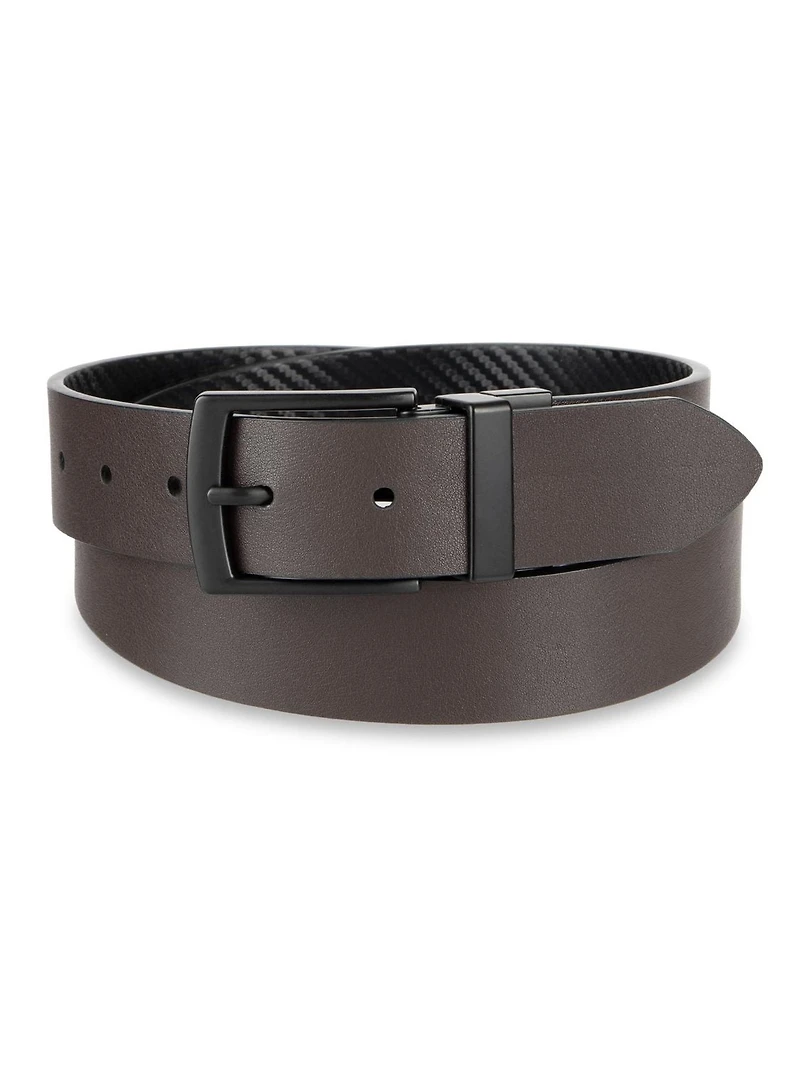 Tailored Flex by Haggar Men's Carbon Fiber Reversible Belt