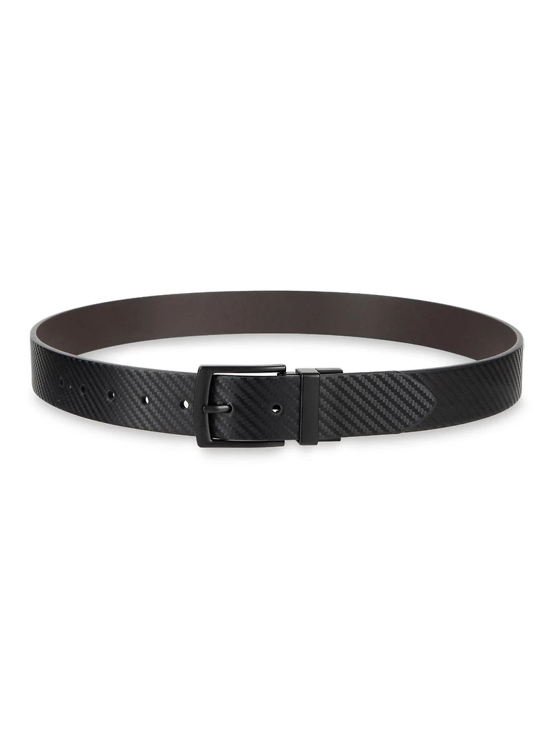 Tailored Flex by Haggar Men's Carbon Fiber Reversible Belt