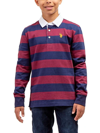 U.S. Polo Assn. Boy's Long Sleeve Rugby Shirt