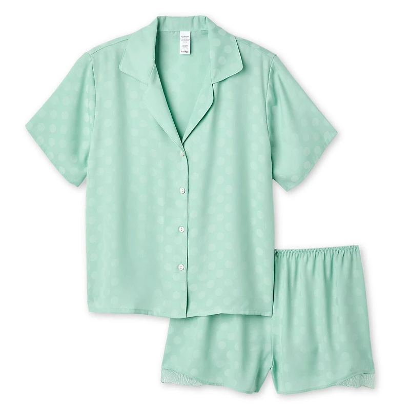 George Women's Two Piece Satin Pajama Set